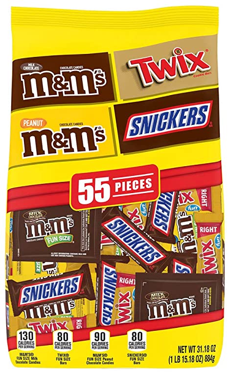 Snickers, M&M'S & Twix Fun Size Halloween Chocolate Candy Variety Mix