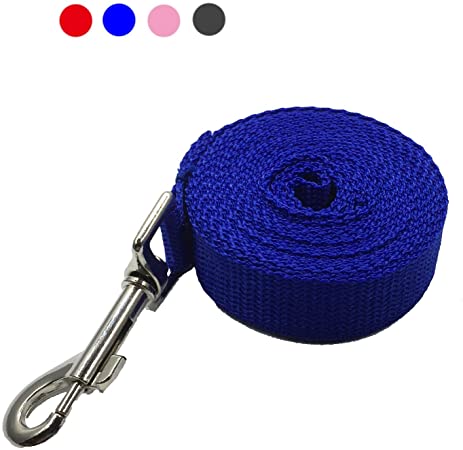 FUNPET Nylon Dog Leash 10-Feet Long 0.8-Inch Wide for Training and Walking