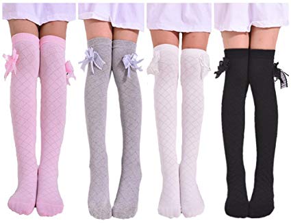 Toptim Little Girls Stockings Knee High Long Socks for Todders and Childrens
