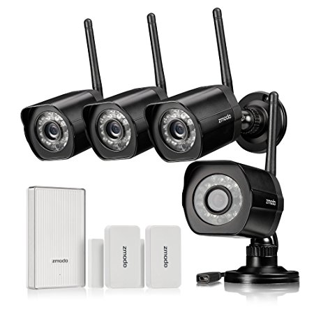 Zmodo Wireless Security Camera System -- 4 720p HD Camaeras, WiFi Extender and 2 Door/Window Sensors