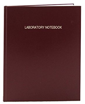 BookFactory Burgundy Lab Notebook - 96 Pages (.25" Grid Format), 8 7/8" x 11 1/4", Burgundy Cover, Smyth Sewn Hardbound Laboratory Notebook (LIRPE-096-LGR-A-LMT1)