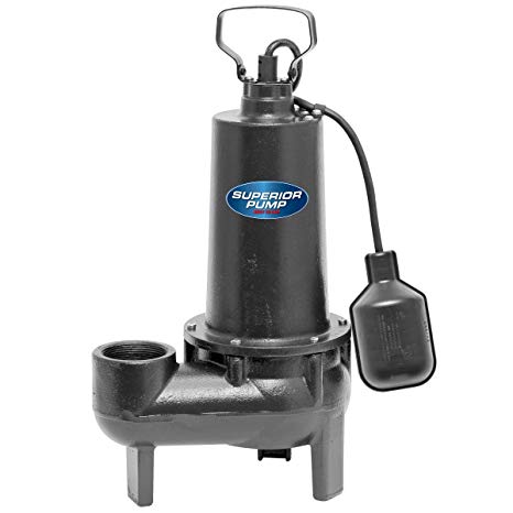 Superior Pump 93501 1/2-Horsepower Cast Iron Sewage Pump with Tethered Float Switch