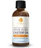 100 Pure Organic Castor Oil - Hexane Free - Premium Oil With Incredible Benefits For Hair Skin and Nails - Lash and Brow Growth Split End Repair Fade Fine Lines Heal Scars - Foxbrim 4OZ