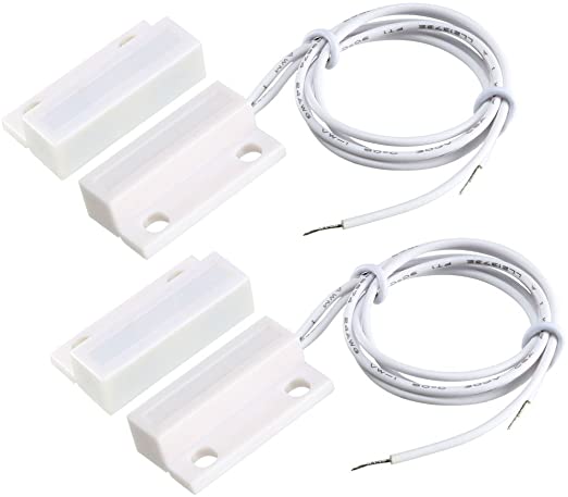 uxcell MC-38 Surface Mount Wired NC Door Sensor Alarm Magnetic Reed Switch White 2pcs