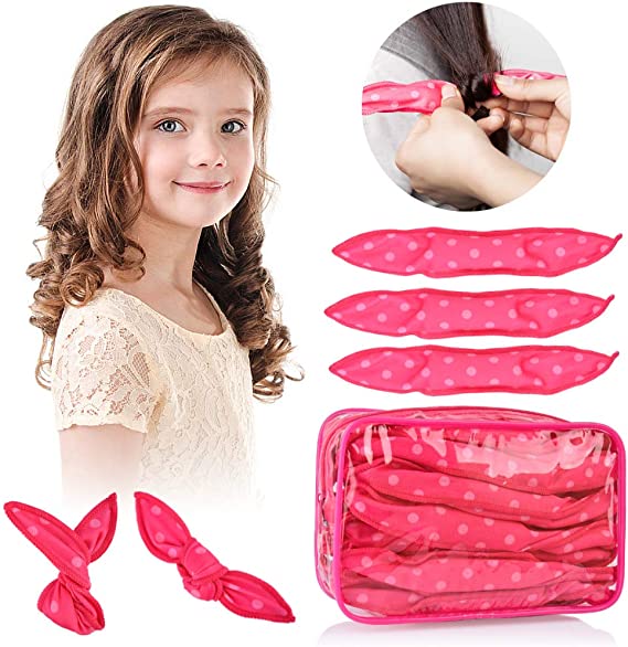 HailiCare 30pcs Hair Rollers Night Sleep Foam Hair Curler - Flexible Soft Pillow Hair Rollers DIY Sponge Wave Hair Tools No Heat Women & Kids (Pink)