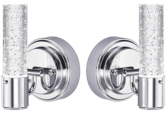 Westinghose Cava One-Light LED Indoor Mini-Pendant, 2 Pack, Chrome Finish with Bubble Glass (LED Wall Pack)