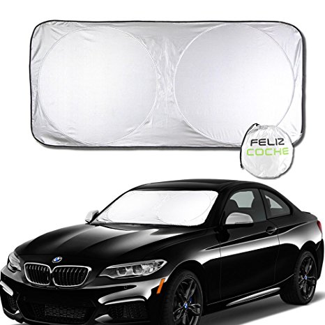 Car Sun Shade Foldable Windshield Visor Sun Shade Inside Use UV Rays Protection (59"x 27-1/2")