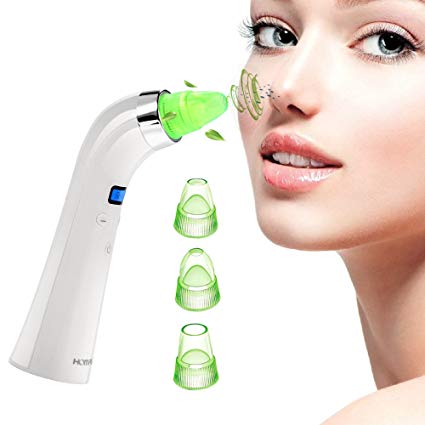 Blackhead Remover, Comedo Vacuum Suction Remover, HOMFUL Comedo/Acne/Blackhead Suction Facial Cleaner for All Skin Types, Blackhead Remover of 4 Multi-functional Probes and 5 Adjustable Suction(white)