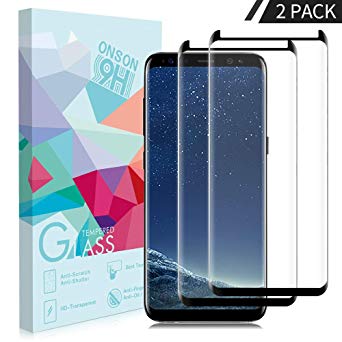 Samsung Galaxy S8 Screen Protector, ONSON [2-Pack][HD Clear][9H Hardness][Anti-Bubble] Tempered Glass Screen Protector Compatible with Samsung Galaxy S8