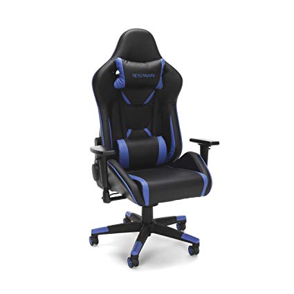 RESPAWN-120 Racing Style Gaming Chair - Reclining Ergonomic Leather Chair, Office Or Gaming Chair (RSP-120-BLU)