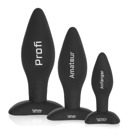 Deluxe Silicone Butt Plug Set (Ø 28,Ø 40 & Ø 45), Anal-Plugs with Foot