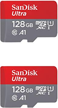 SanDisk 128GB X2 (256GB) MicroSD HC Ultra Uhs-1 Memory Card