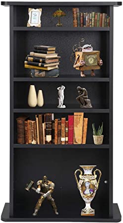 ZENY Multimedia Storage Cabinet DVD Rack Book Shelf Organizer Stand Audio Media Tower, 36" X 19" X 7" Black