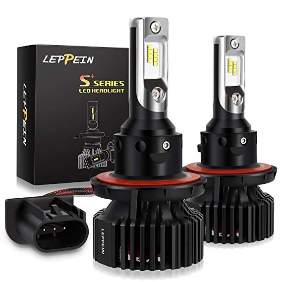 H13/9008 LED Headlight Bulbs leppein S  Series Hi/Lo Beam 32xZES 2nd Chips 6500K 8000LM 60W Cool White All-in-one Conversion Kit