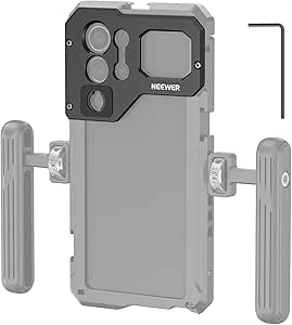 NEEWER Lens Backplane for PA021 Phone Cage Compatible with Samsung Galaxy S23 Ultra, Aluminum 17mm Threaded Smartphone Camera Lens Attachment Mount for Unaffected Wide Angle Shots, PA033