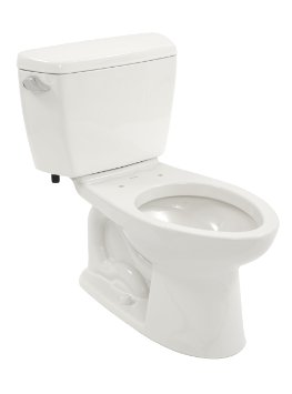 TOTO CST744SG#01 Drake 2-Piece Toilet with Elongated Bowl and Sanagloss,1.6 GPF, Glazed Cotton White