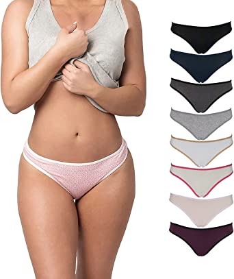 Emprella Underwear Women Thong 8 Pack - No Show Panties, Seamless Sexy Breathable, Assorted