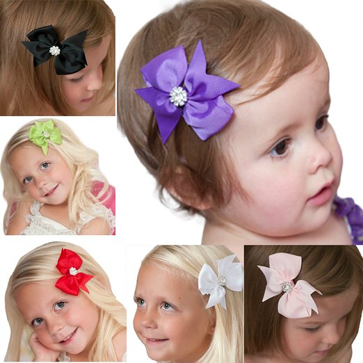 Quest Sweet - Grosgrain Baby Hair Bow Clips (Headbands Not Included)