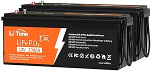 Litime 12V 200Ah Plus Lithium LiFePO4 Battery, Built-in 200A BMS, 4000  Deep Cycles, Max 2560W Power Output, FCC&UL Certificates, 10-Year Lifetime, Perfect for RV, Solar, Off-Grid, etc. (2 Packs)