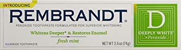 Rembrandt Plus Premium WhiteningToothpaste with Peroxide, Fresh Mint, 2.6 oz