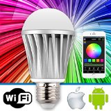 Lumen8 Wi-Fi 7W Multi-Colored Smart LED Light Bulb Smartphone Controlled Dimmable - Works with iPhone Android Phone and Tablets WF7WS1