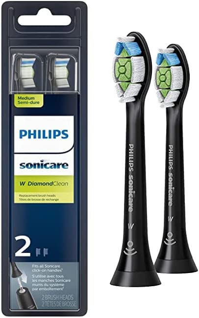 Philips Sonicare Diamondclean Replacement Toothbrush Heads, Hx6062/95, Brushsync Technology, Black, 2 Count