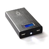 Intocircuit 2nd Gen 13000mAh Dual USB External Battery Charger with Smart LCD Gray