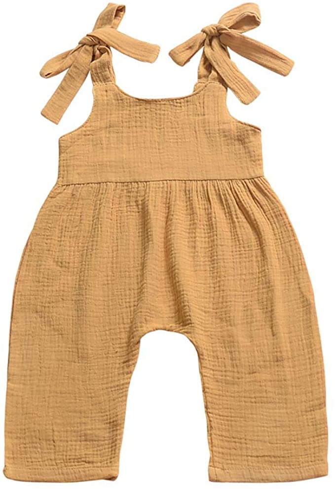 Weixinbuy Toddler Baby Girl's Boy's Strap Plain Summer Overall Romper Clothes Jumpsuit 0-3 Years