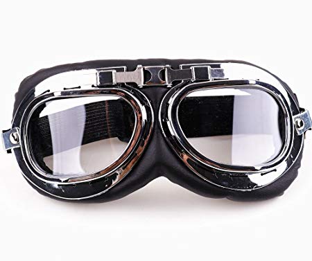 XYZCTEM Aviator Pilot Motorcycle Half Helmet Goggles Flying Motorcycle Biker Motocross Cruisers Sun UV Wind Eye Protect