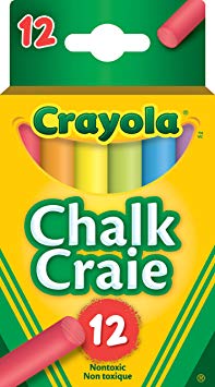 Crayola 12 Coloured  Chalk, School and Craft Supplies, Teacher and Classroom Supplies, Gift for Boys and Girls, Kids, Ages 3,4, 5, 6 and Up,  Arts and Crafts