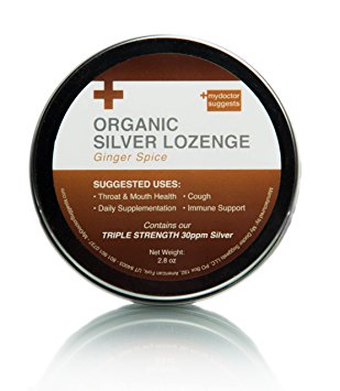 Organic Silver Lozenges - Ginger Spice: The Perfect Cough Drop for Cough, Throat & Mouth Health or Even Daily Supplementation and Immune Support - Contains 30ppm Silver Solution in Each Drop