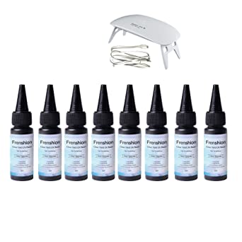 Lamp Included UV Resin-8 Pieces 30ML Crystal UV Resin UV Curable Clear Glue for DIY Home Professional Handcraft Jewelry Earrings Necklace Bracelet Casting and Coating