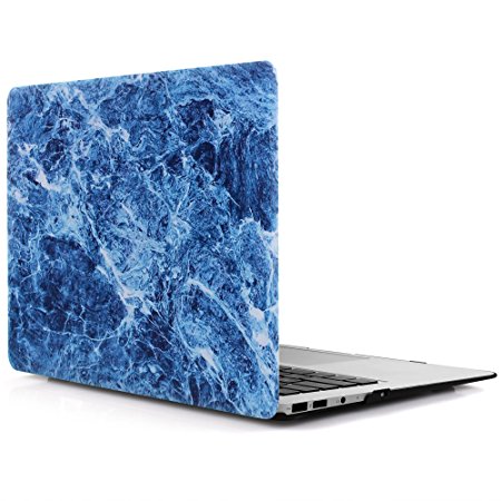 iDOO Soft Touch Hard Plastic Matte Case for MacBook Air 13 inch Model A1369 and A1466 - Blue Marble