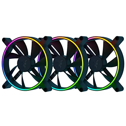 Razer Kunai Hydraulic 140MM aRGB PC Fan: Quiet, Powerful aRGB Fans - PWM Fan Controller Support & Connect Up to 8 Fans - Powered by Razer Chroma RGB - 3 Fans