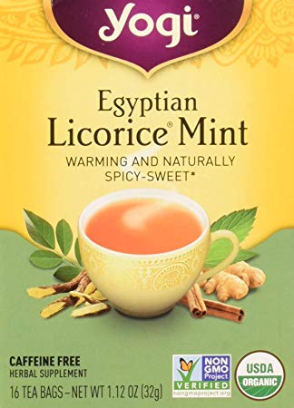 Yogi Tea Egyptian Licorice Mint, Herbal Supplement, Tea Bags, 16 ct
