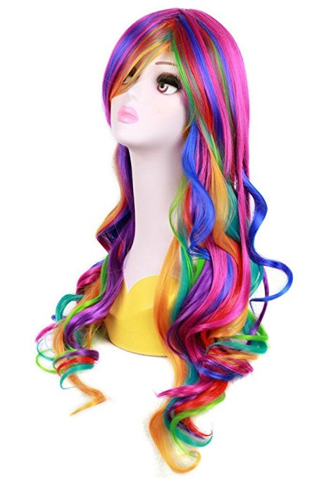 Uarter Rainbow Rock Spring Bouquet Cosplay Party Wig