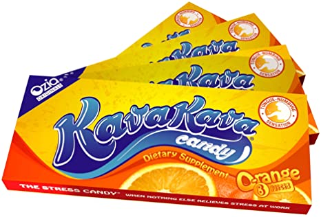 Kava Candy - Easy | Fun | ON-The-GO for Stress & Anxiety Support from Hawaii - Orange 4 packs