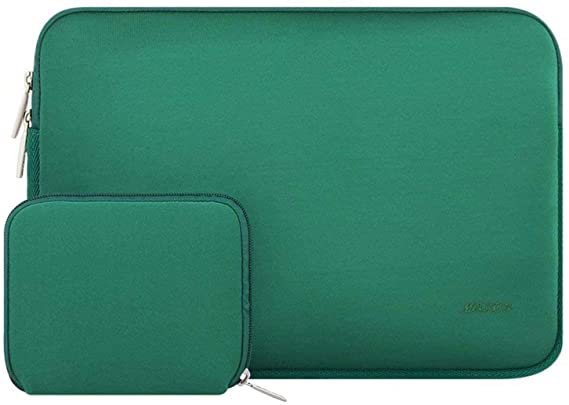 MOSISO Laptop Sleeve Compatible with 2019 MacBook Pro 16 inch Touch Bar A2141, 15-15.6 inch MacBook Pro Retina 2012-2015, Notebook, Water Repellent Neoprene Bag with Small Case, Peacock Green