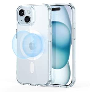 ESR for iPhone 15 Plus Case, Compatible with MagSafe, Military-Grade Protection, Yellowing Resistant, Scratch-Resistant TPU Back, Magnetic Phone Case for iPhone 15, Classic Series, Clear Blue