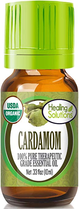 Organic Cardamom Essential Oil (100% Pure - USDA Certified Organic) Best Therapeutic Grade Essential Oil - 10ml