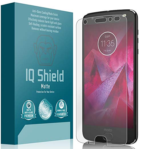 Moto Z2 Force Screen Protector, IQ Shield Matte Full Coverage Anti-Glare Screen Protector for Moto Z2 Force Bubble-Free Film