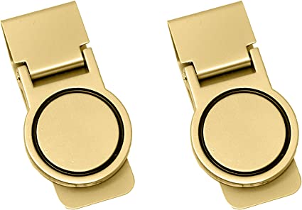 Stephanie Imports Set of 2 Chrome-Plated Hinged Stainless Steel Money Clips (Engravable)