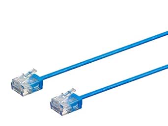 Monoprice Cat6 Ethernet Patch Cable - Snagless, 550MHz, UTP, 32AWG, 5 Feet, Blue - Micro SlimRun Series