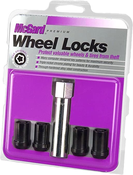 McGard 25357 Chrome/Black Tuner Style Cone Seat Wheel Locks, M12 x 1.5 Thread Size, Set of 4
