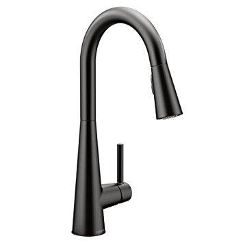 Moen 7864BL Sleek One-Handle High Arc Pulldown Kitchen Faucet Featuring Reflex (7864BL), Matte Black