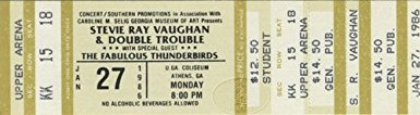 Stevie Ray Vaughan W/ Jimmie & Fabulous Thunderbirds 1986 Unused Concert Ticket