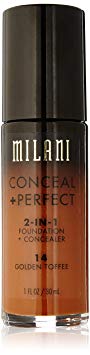 Milani Conceal   Perfect 2-in-1 Foundation Concealer, Golden Toffee, 1.0 Fluid Ounce