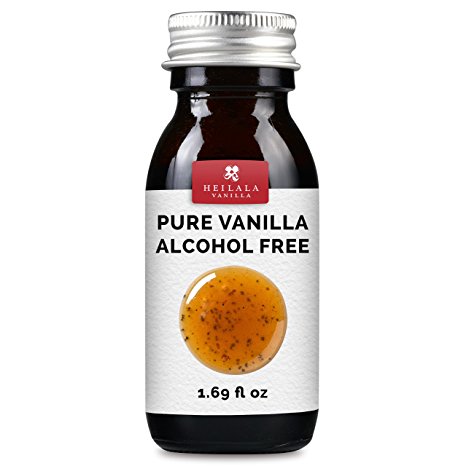 Alcohol Free Pure Vanilla Extract - Made with Real Vanilla Pod Seeds, Organically Grown Beans, All Natural, No Sugar, Vegan, Raw, Superior to Mexican, Tahitian or Madagascan Varieties