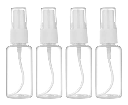 Spray Bottle, 1oz/30ml Small Plastic Fine Mist Spray Bottles, Mini Empty Travel Bottles with Funnels and Labels (4 Pack)