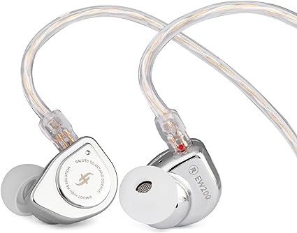 Linsoul SIMGOT EW200 10mm SCP Diaphragm Dynamic Driver in-Ear Earphones with All Metal Body, Detachable 0.78mm 2pin Silver-Plated OFC Cable for Audiophiles Musicians